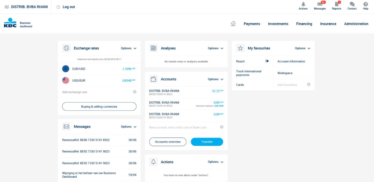 KBC Business Dashboard Corporate Banking KBC Banking & Insurance