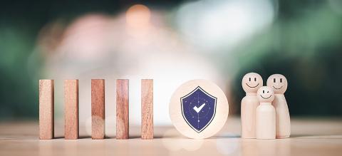 Family safety protection concept ,Insurance management planning ,health care and finance ,property and family risk reduction ,Caring and caring for loved ones ,life and property protection planning