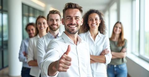 multinational business team in the office