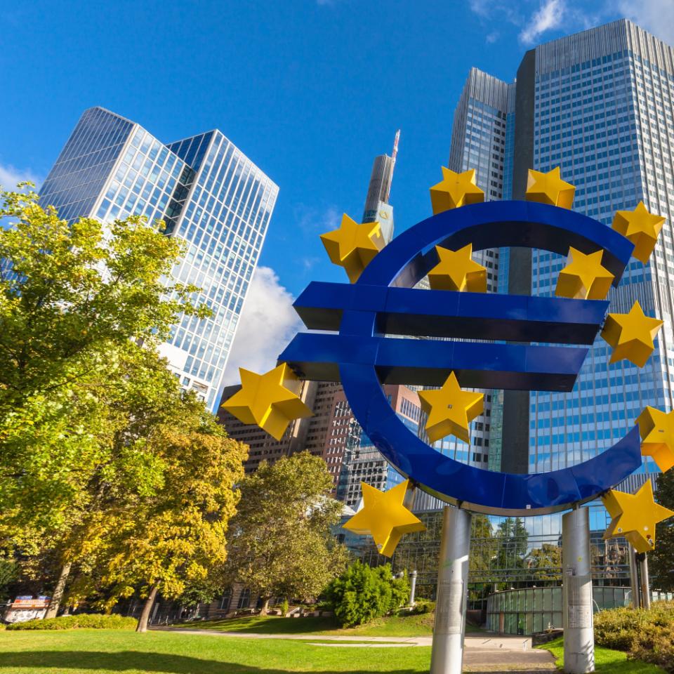 Euro Sign in front of ECB Headquarter