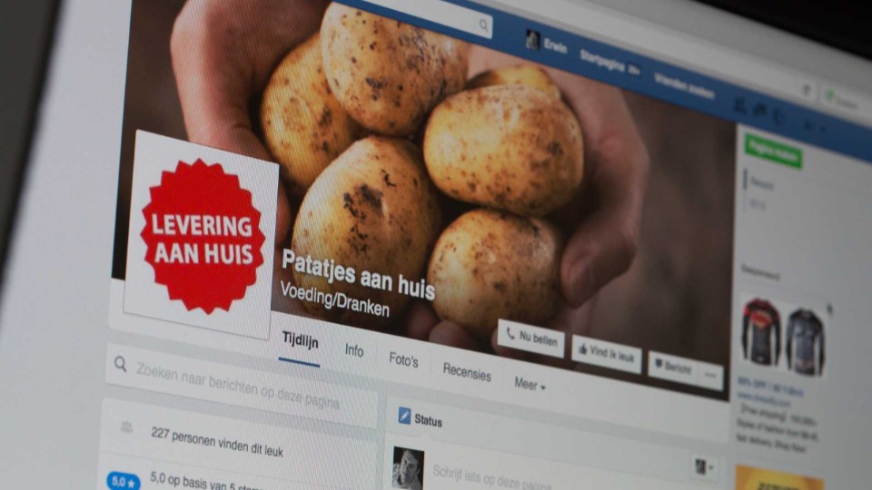 Blog: Patatjes op Facebook besteld, aan huis geleverd Facebook, sociale media, thuisverkoop, klanten, aardappelen
