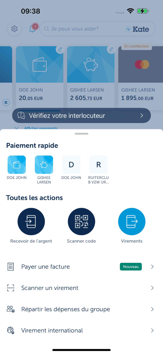 Tik in de app op de overschrijvingsknop op je startscherm en tik op 'Factuur scannen'.