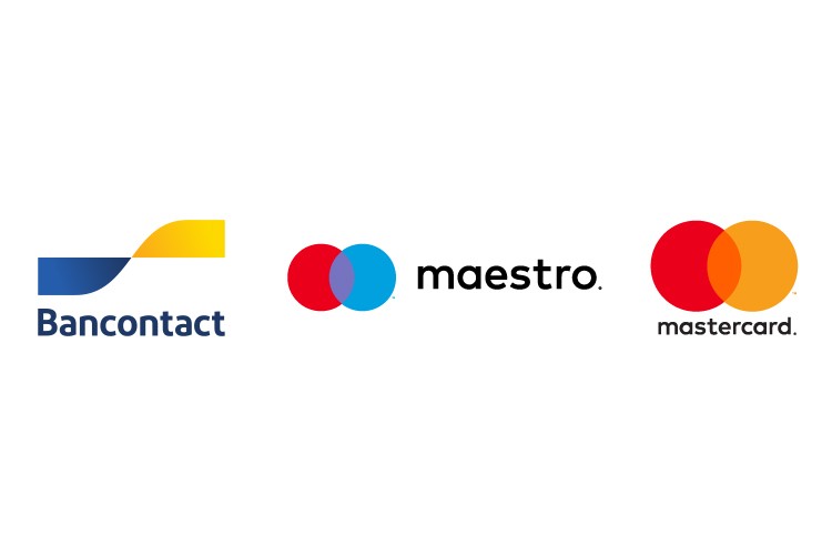Logos Visa, Mastercard, Maestro und Bancontact