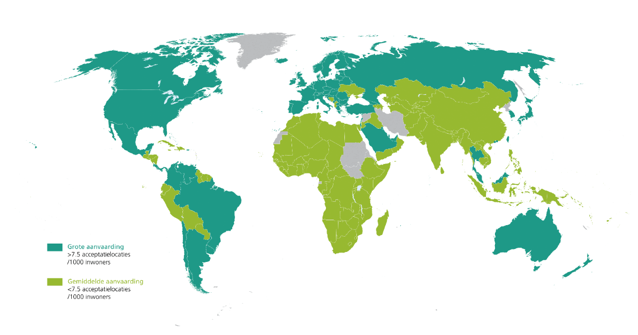 Landen waar Mastercard en Visa worden aanvaard