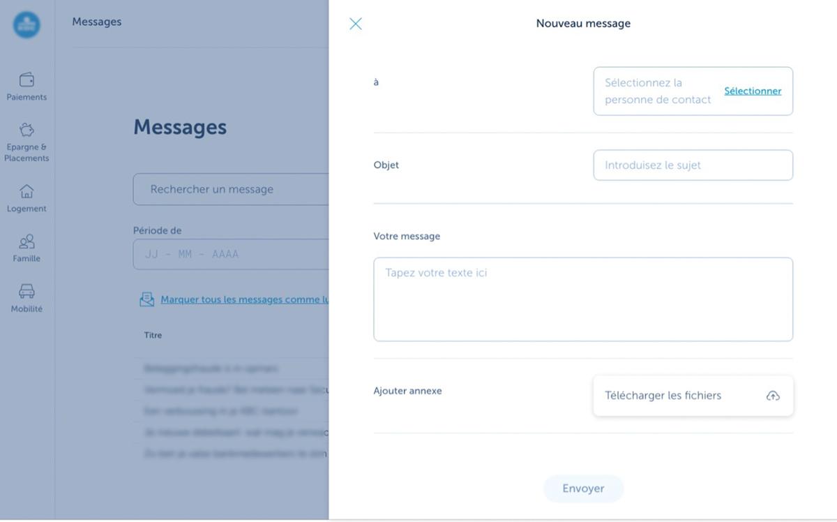 Comment envoyer un nouveau message àKBC?