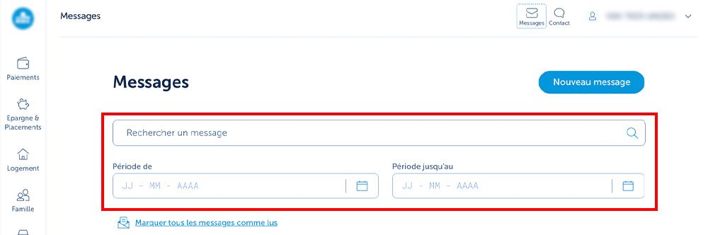 Comment rechercher un message d'une certaine période?